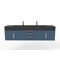 Castello Usa Nile 72" Wall Mounted Blue Vanity With Black Top And Brushed Nickel Handles CB-MC-72BLU-BN-2053-BL - alternate 1